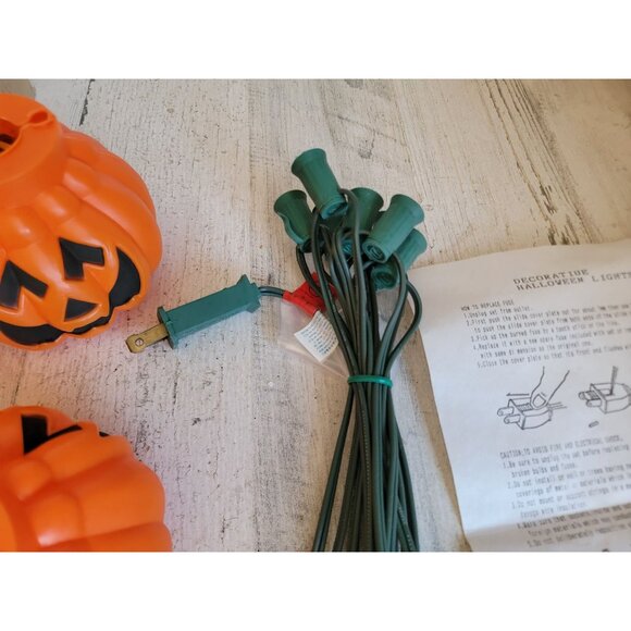 Lillian Vernon outdoor pumpkin light set Halloween Jack O'Lantern decor vintage - Picture 8 of 10